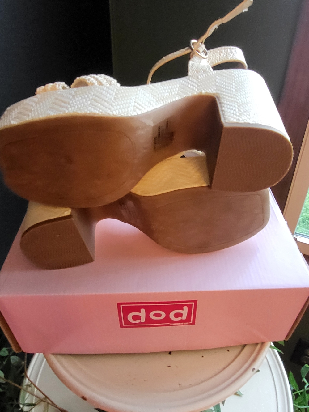 POP Women's Tan Braided Strap Block Heel Sandals - Picture 4 of 7